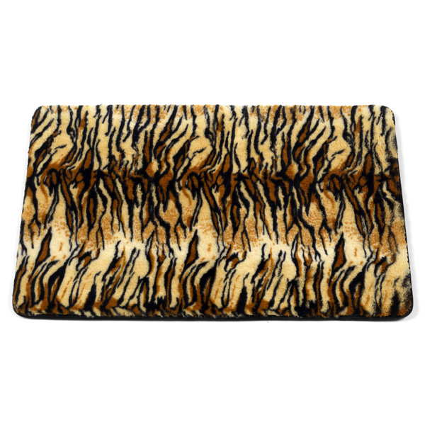 Mercer41 Annayah Tiger Faux Fur Rectangle NonSlip Animal Print Bath